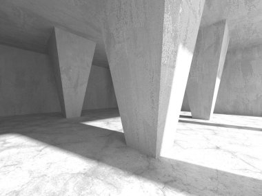 Soyut mimari iç plan. Boş beton oda. 3d hazırlayıcı