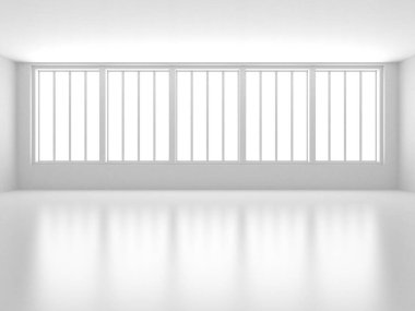 Beyaz Modern Arkaplan. Soyut Bina Konsepti. 3d Hazırlama