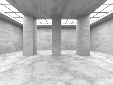 Soyut mimari arka plan. İçi boş beton döşeme. 3d hazırlayıcı