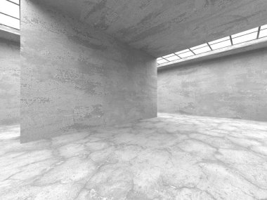 Soyut mimari iç plan. Boş beton oda. 3d hazırlayıcı