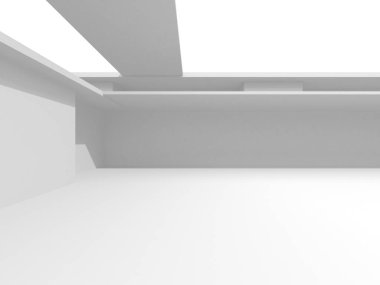 Beyaz Modern Arkaplan. Soyut Bina Konsepti. 3d Hazırlama