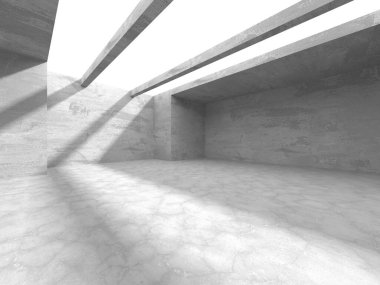 Soyut mimari iç plan. Boş beton oda. 3d hazırlayıcı