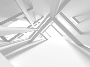 Beyaz Modern Arkaplan. Soyut Bina Konsepti. 3d Hazırlama