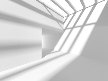 Soyut Beyaz Mimari Tasarım Konsepti. 3d Görüntüleme