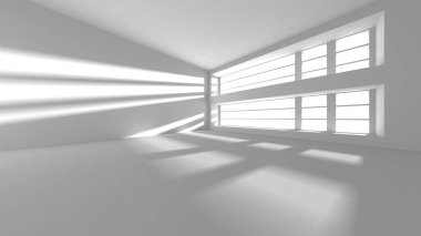 Soyut Beyaz Mimari Tasarım Konsepti. 3d Görüntüleme