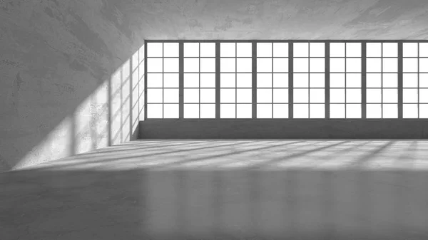 Dark Concrete Wall Architecture Empty Room Render Illustration — Stock Photo, Image