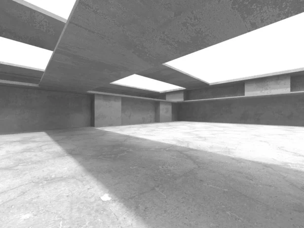 Dark Concrete Wall Architecture Empty Room Render Illustration — Stock Photo, Image