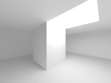 Aydınlatılmış koridor iç tasarımı. Boş Oda İç mimarisi. 3 Boyutlu Hazırlama