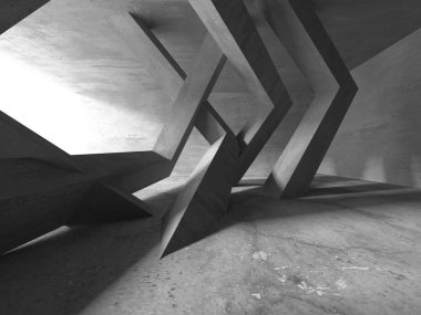 Soyut mimari arka plan. İçi boş beton döşeme. 3d hazırlayıcı