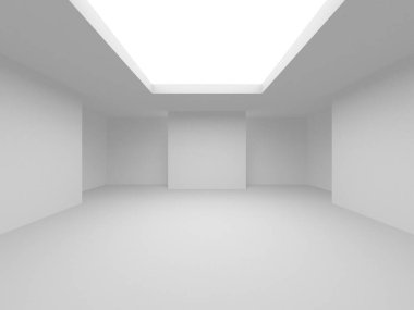 Aydınlatılmış koridor iç tasarımı. Boş Oda İç mimarisi. 3 Boyutlu Hazırlama