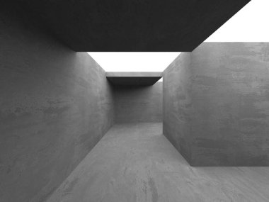 Soyut mimari arka plan. İçi boş beton döşeme. 3d hazırlayıcı
