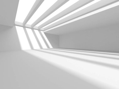 Beyaz Modern Arkaplan. Soyut Bina Konsepti. 3d Hazırlama