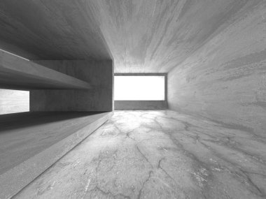 Soyut mimari arka plan. İçi boş beton döşeme. 3d hazırlayıcı