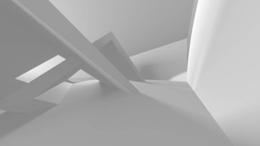 Aydınlatılmış koridor iç tasarımı. Boş Oda İç mimarisi. 3 Boyutlu Hazırlama