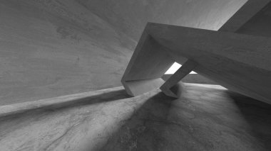 Soyut mimari arka plan. İçi boş beton döşeme. 3d hazırlayıcı