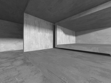 Soyut mimari arka plan. İçi boş beton döşeme. 3d hazırlayıcı