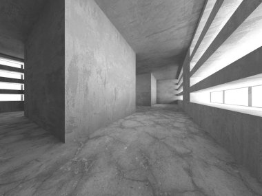 Soyut mimari arka plan. İçi boş beton döşeme. 3d hazırlayıcı