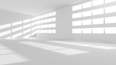 Beyaz Modern Arkaplan. Soyut Bina Konsepti. 3d Hazırlama