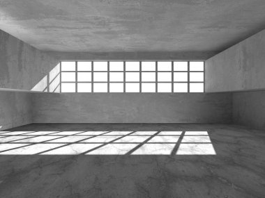 Soyut mimari iç plan. Boş beton oda. 3d hazırlayıcı