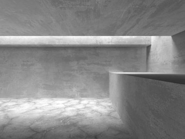 Soyut mimari arka plan. İçi boş beton döşeme. 3d hazırlayıcı