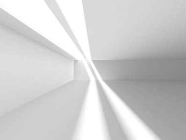 Beyaz Modern Arkaplan. Soyut Bina Konsepti. 3d Hazırlama