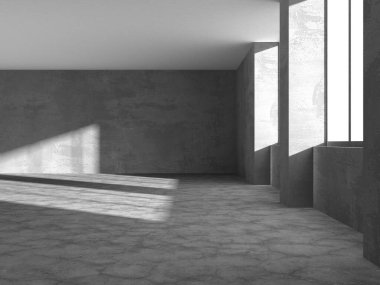 Soyut mimari arka plan. İçi boş beton döşeme. 3d hazırlayıcı