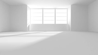 Beyaz Modern Arkaplan. Soyut Bina Konsepti. 3d Hazırlama