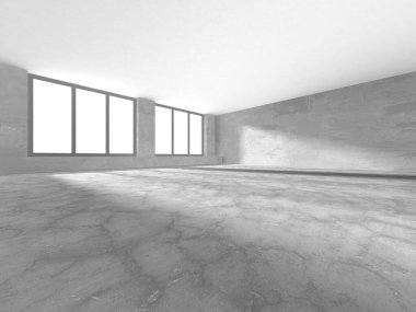 Soyut mimari arka plan. İçi boş beton döşeme. 3d hazırlayıcı