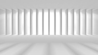 Aydınlatılmış koridor iç tasarımı. Boş Oda İç mimarisi. 3 Boyutlu Hazırlama