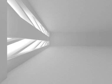 Beyaz Modern Arkaplan. Soyut Bina Konsepti. 3d Hazırlama