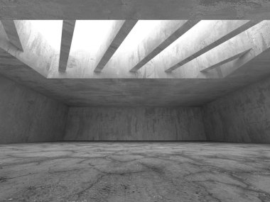 Soyut mimari iç plan. Boş beton oda. 3d hazırlayıcı