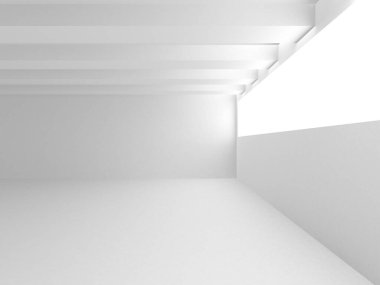 Beyaz Modern Arkaplan. Soyut Bina Konsepti. 3d Hazırlama