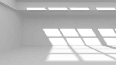 Aydınlatılmış koridor iç tasarımı. Boş Oda İç mimarisi. 3 Boyutlu Hazırlama