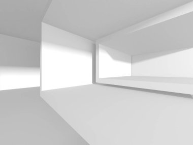 Soyut Beyaz Mimari Tasarım Konsepti. 3d Görüntüleme