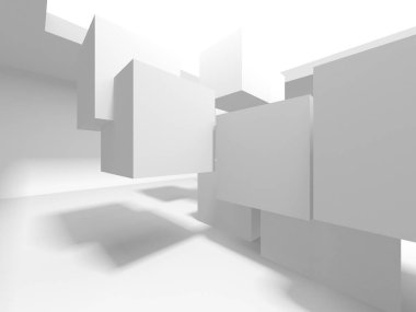 Soyut Beyaz Mimari Tasarım Konsepti. 3d Görüntüleme