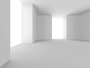 Soyut Beyaz Mimari Tasarım Konsepti. 3d Görüntüleme
