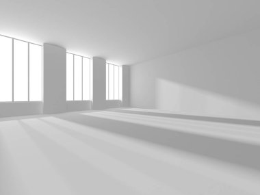 Soyut Beyaz Mimari Tasarım Konsepti. 3d Görüntüleme