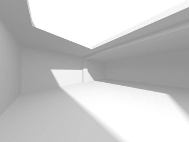 Soyut Beyaz Mimari Tasarım Konsepti. 3d Görüntüleme