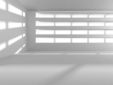 Soyut Beyaz Mimari Tasarım Konsepti. 3d Görüntüleme