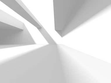 Soyut Beyaz Mimari Tasarım Konsepti. 3d Görüntüleme