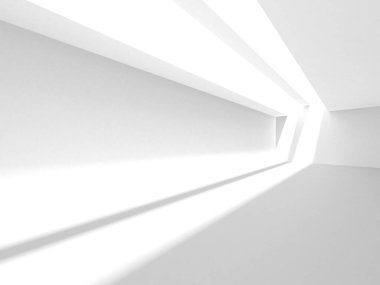 Soyut Beyaz Mimari Tasarım Konsepti. 3d Görüntüleme