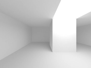 Soyut Beyaz Mimari Tasarım Konsepti. 3d Görüntüleme