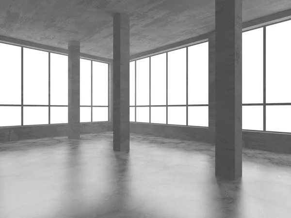 Abstract Architecture Background Empty Rough Concrete Interior Render — Stock Photo, Image