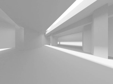 Beyaz Modern Arkaplan. Soyut Bina Konsepti. 3d Hazırlama