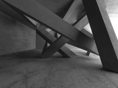 Soyut mimari arka plan. İçi boş beton döşeme. 3d hazırlayıcı