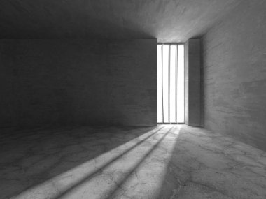 Soyut mimari arka plan. İçi boş beton döşeme. 3d hazırlayıcı