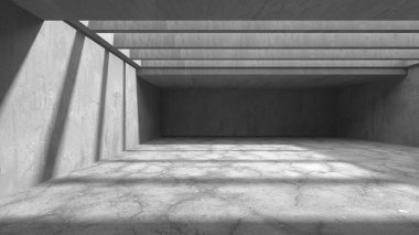 Soyut mimari arka plan. İçi boş beton döşeme. 3d hazırlayıcı