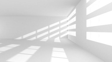 Beyaz Modern Arkaplan. Soyut Bina Konsepti. 3d Hazırlama