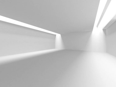 Beyaz Modern Arkaplan. Soyut Bina Konsepti. 3d Hazırlama