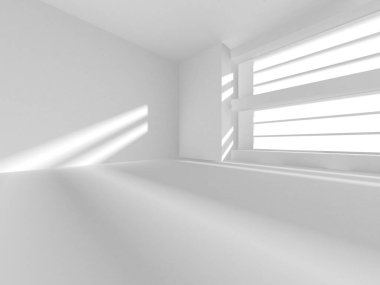 Beyaz Modern Arkaplan. Soyut Bina Konsepti. 3d Hazırlama